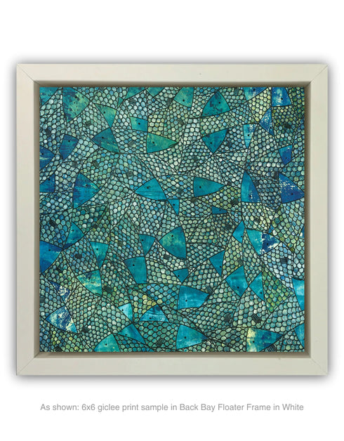 Blue Green Sardines | Framed Giclee Print on Canvas
